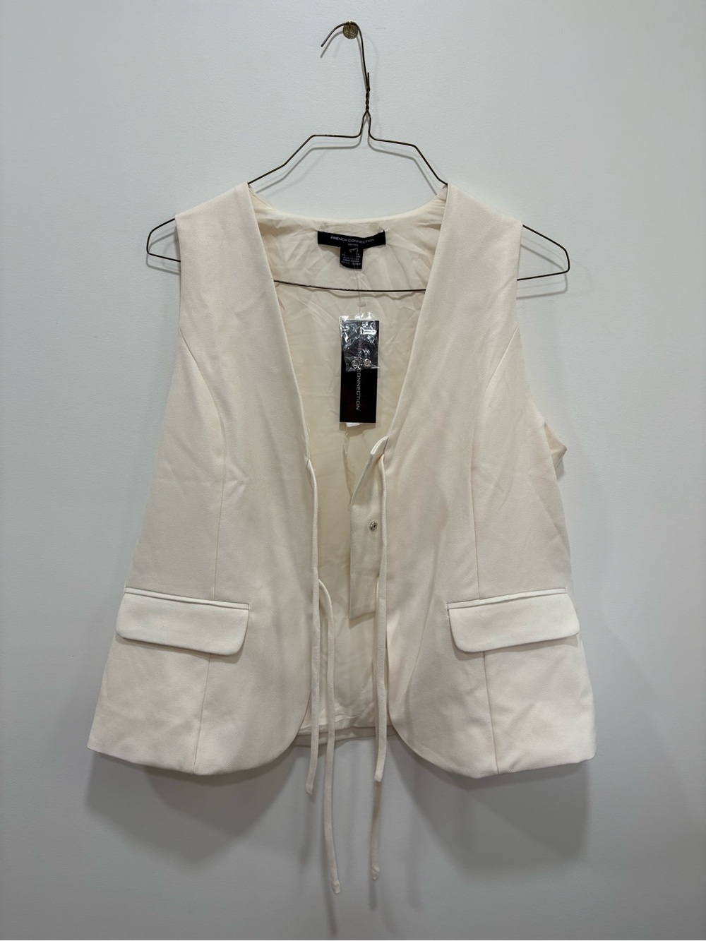French Connection Sleeveless Cream Vest | Size L